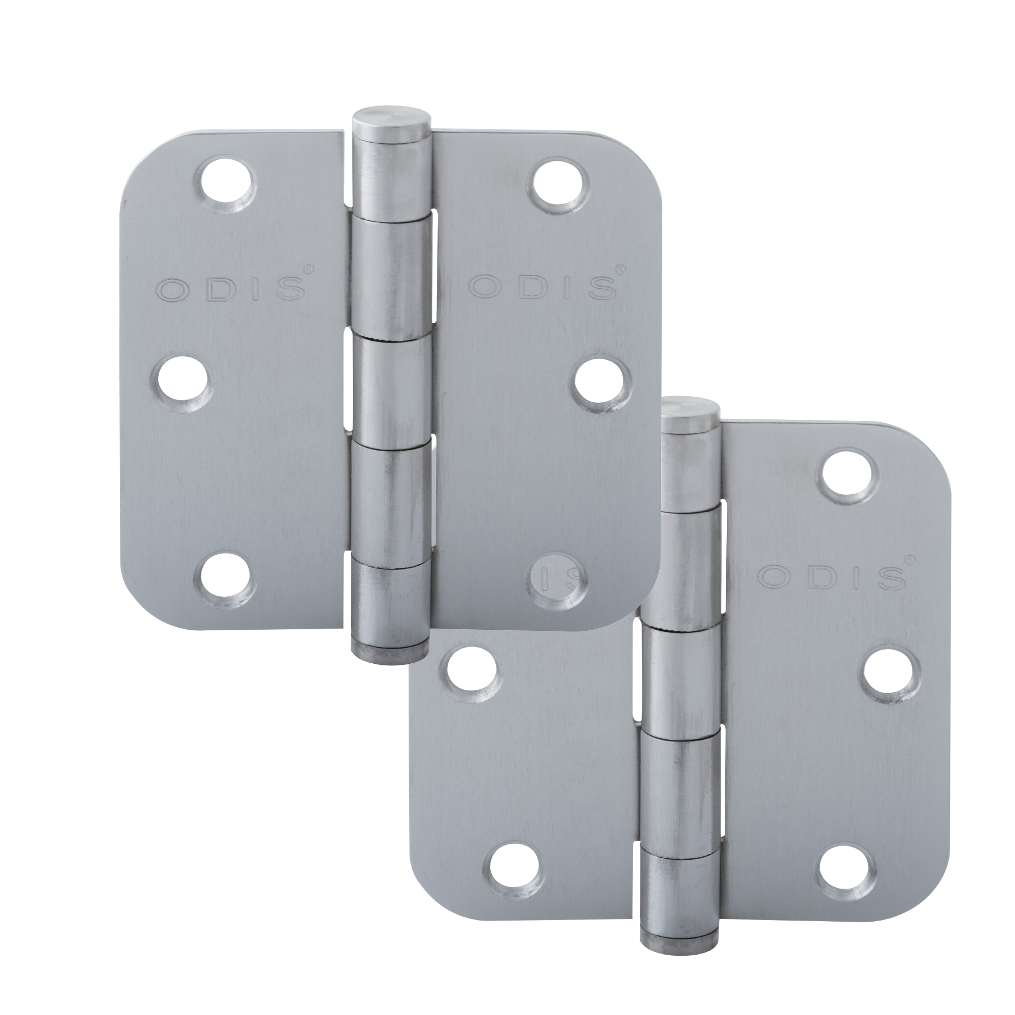PACK 2 BISAGRAS ACERO ODIS 3”×3”×2,0MM CANTO REDONDO - PLATA - 1