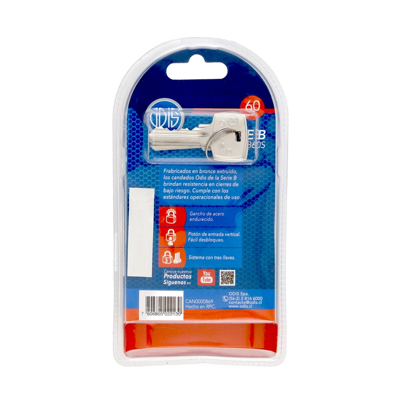 CANDADO ODIS SERIE B 60MM CON HOMBROS - 6