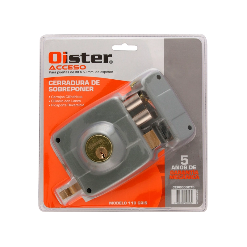 CERRADURA OISTER SOBREPONER 110 - GRIS - 6