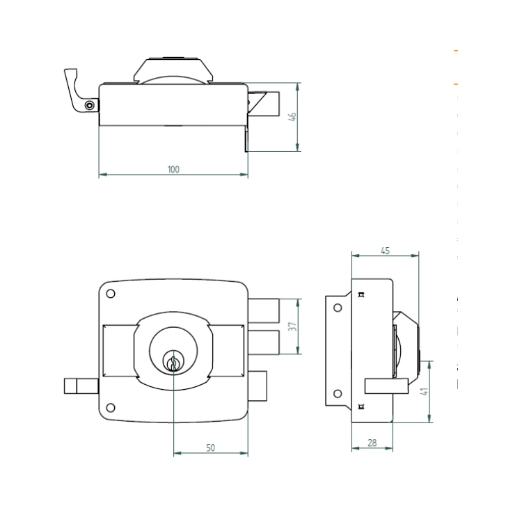 CERRADURA OISTER SOBREPONER 110 - GRIS - 7