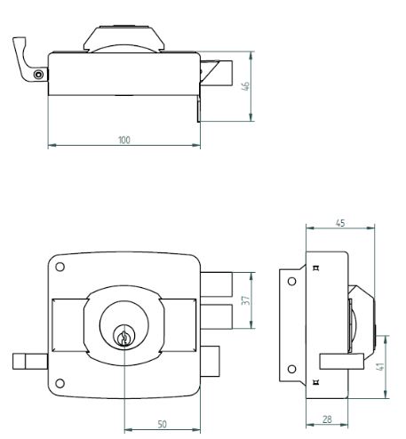 CERRADURA OISTER SOBREPONER 110 - NEGRO - 7