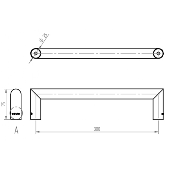 TIRADOR ODIS TIPO 9480 25 X 300 MM PLATA - 3