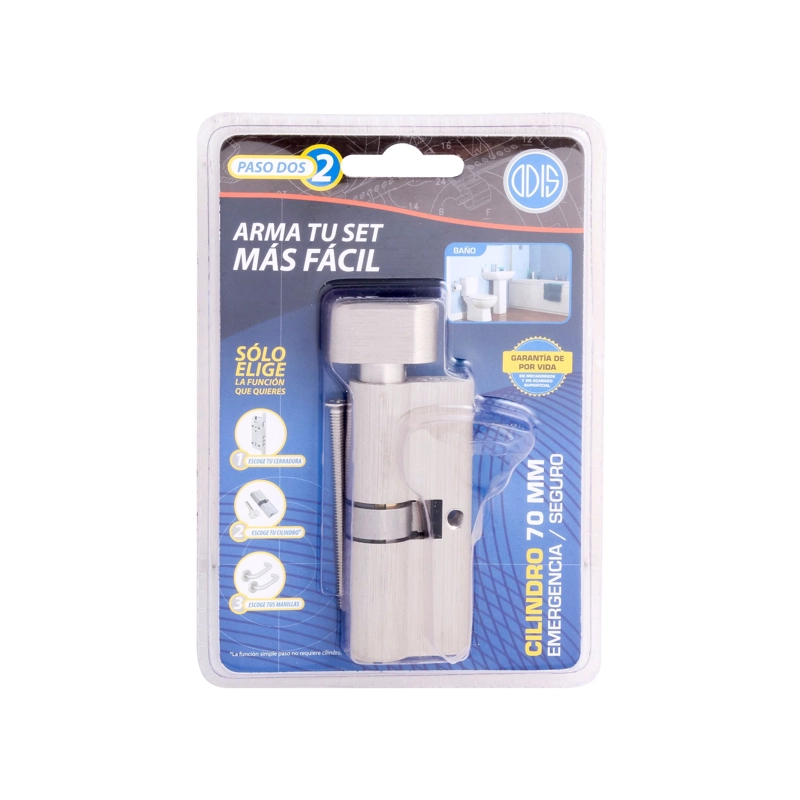 CILINDRO ODIS SEGURO-EMERGENCIA 70 MM 35-35 PLATA - 6