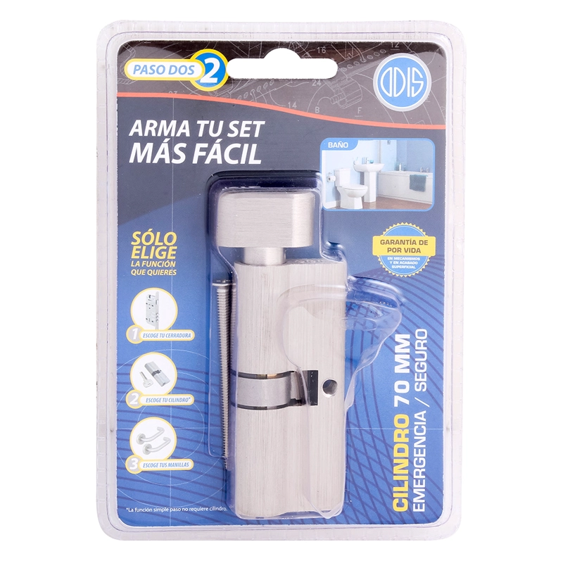 CILINDRO ODIS SEGURO-EMERGENCIA 70 MM 35-35 PLATA - 7