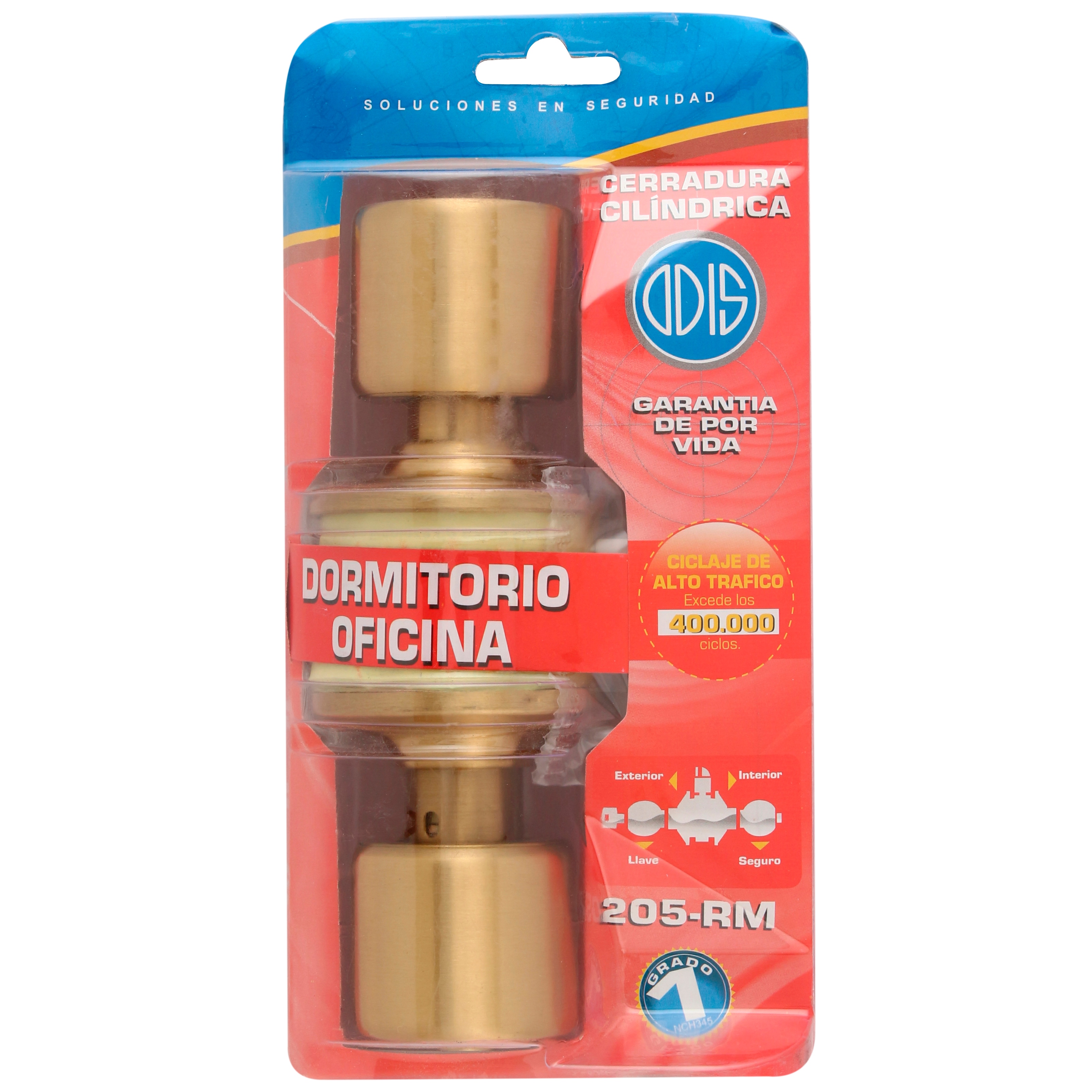 CERRADURA ODIS CILÍNDRICA 205 DORMITORIO - BRONCE - 7