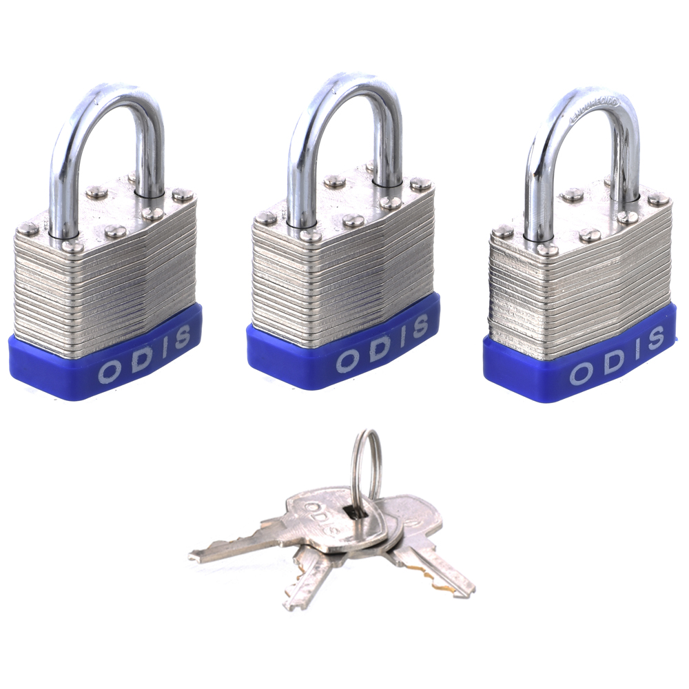PACK ODIS 3 CANDADOS LAMINADO 50 MM LLAVES IGUALES - 3