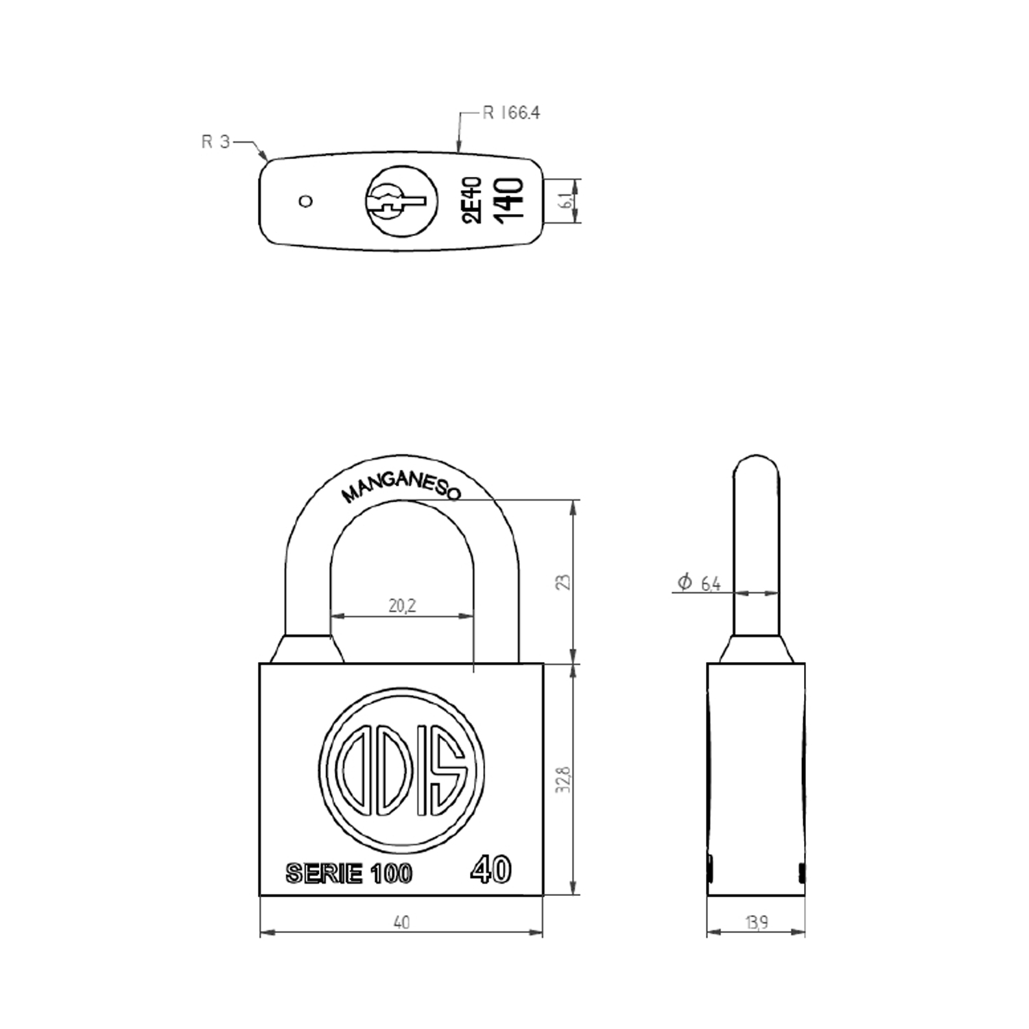 CANDADO ODIS 140 40MM - 7