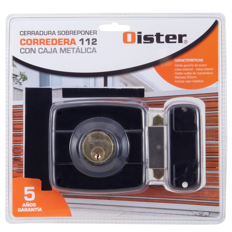 CERRADURA SOBREPONER OISTER 112 CAJA METÁLICA NEGRO - 9
