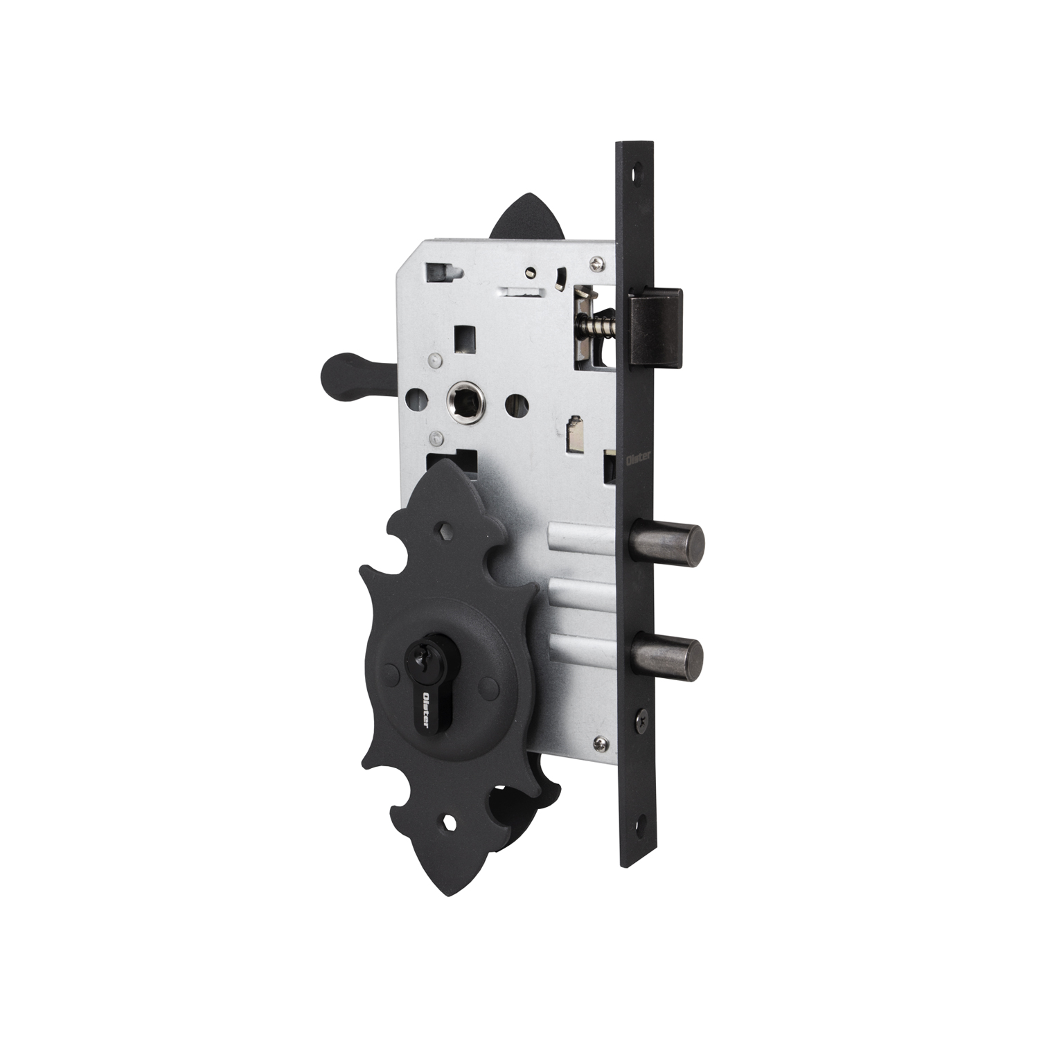 CERRADURA EMBUTIR CON PLACA OISTER TRANCURA MANILLA ACCESO NEGRO - 1