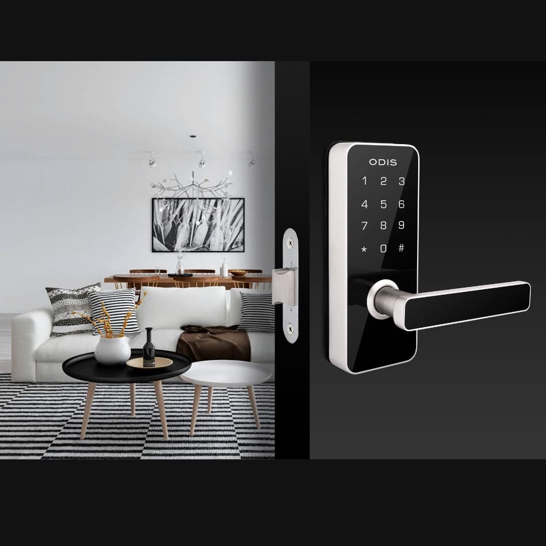 CERRADURA ODIS DIGITAL 7700 CON PICAPORTE MANILLA REVERSIBLE - PLATA - 5