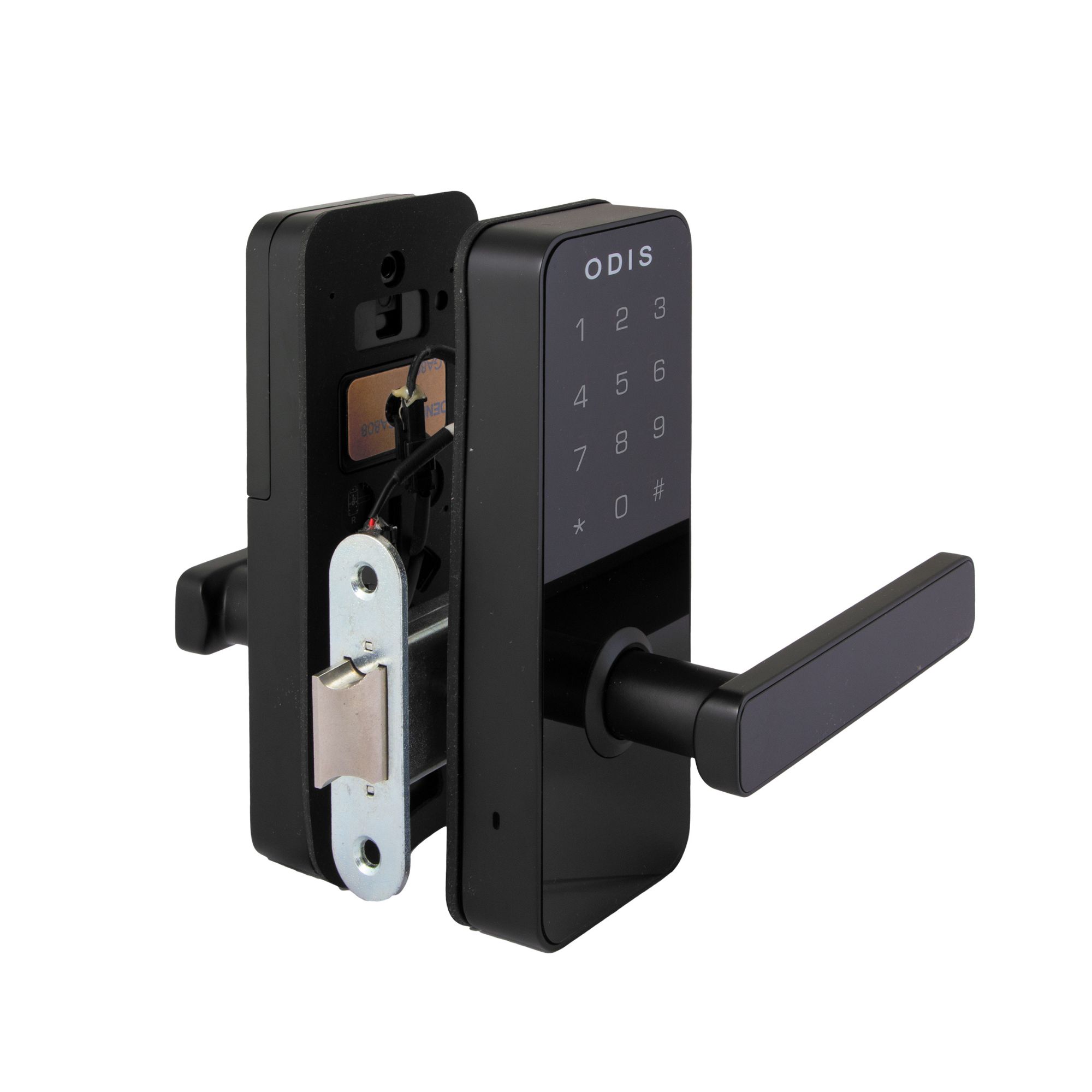 CERRADURA ODIS DIGITAL 7700 CON PICAPORTE MANILLA REVERSIBLE - NEGRO - 2