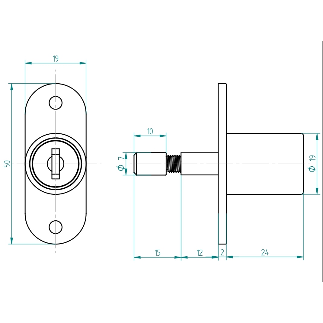 CERRADURA ODIS MUEBLES CORREDERA 2460-1924 PLATA - 4