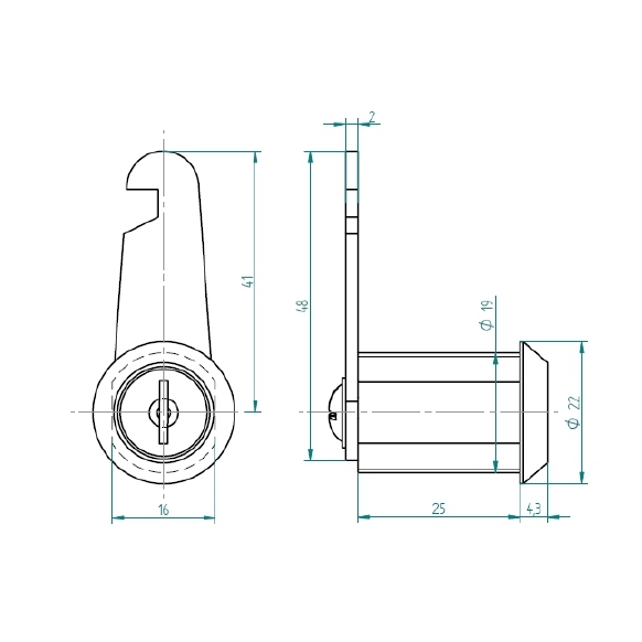CERRADURA ODIS MUEBLES PUERTA 2102-1925 PLATA - 4