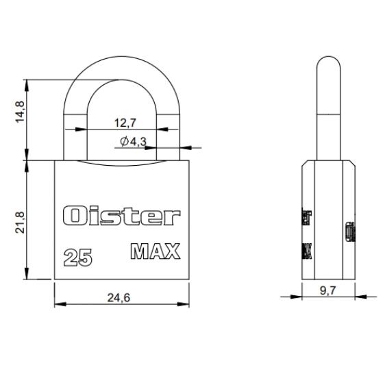 CANDADO OISTER MAX 25MM - 3