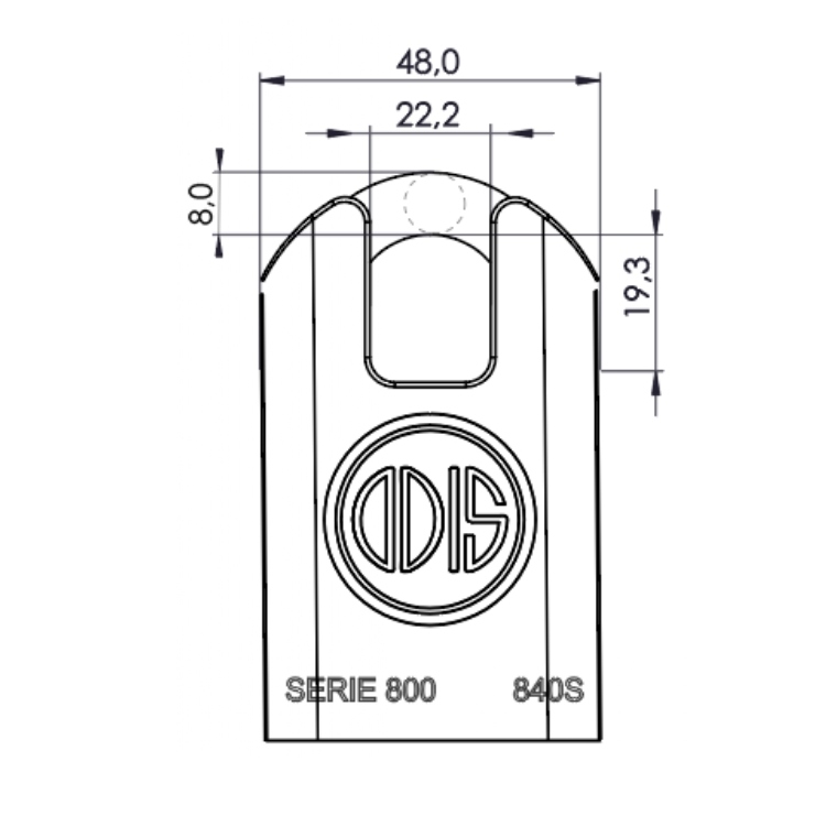 CANDADO ODIS 840S HOMBROS 40 MM ACERO - 3