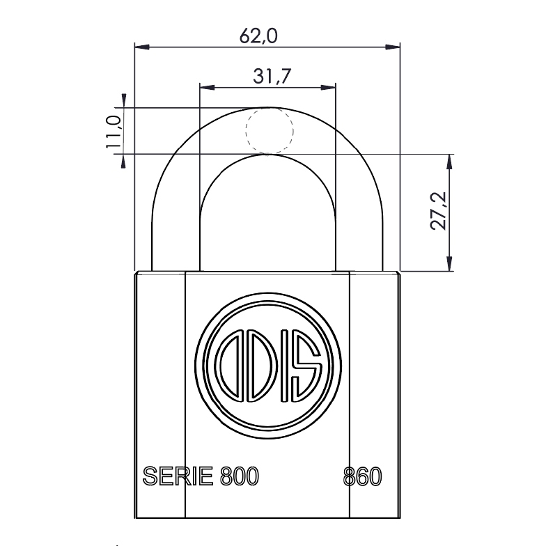 CANDADO ODIS 860 60 MM ACERO - 3