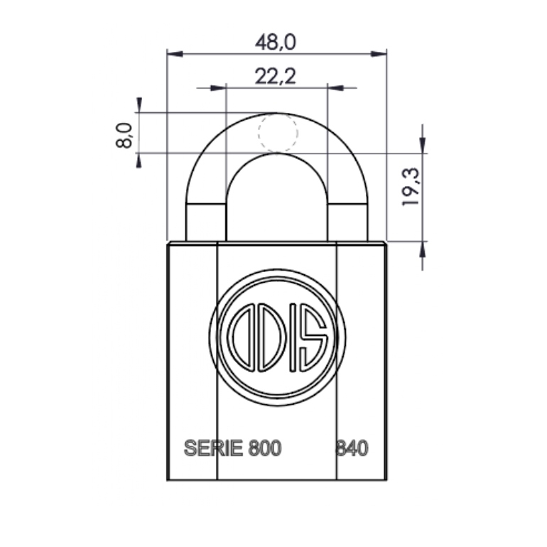 CANDADO ODIS 840 40 MM ACERO - 3