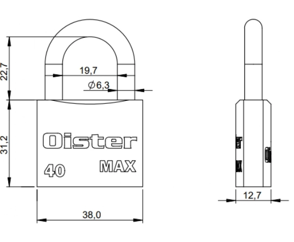 CANDADO ODIS OISTER MAX 40 MM - 3