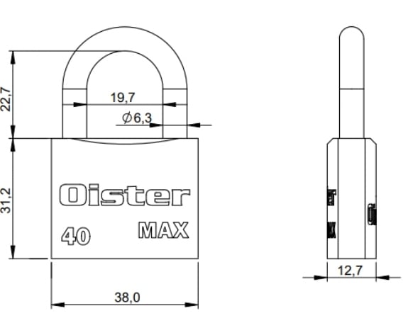 CANDADO ODIS OISTER MAX 40 MM - 3