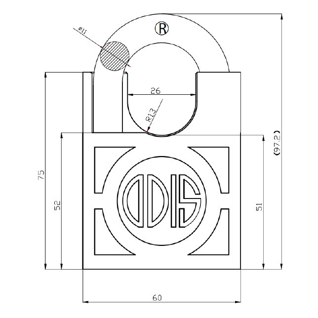 CANDADO ODIS 360S CON HOMBROS 60MM - 3