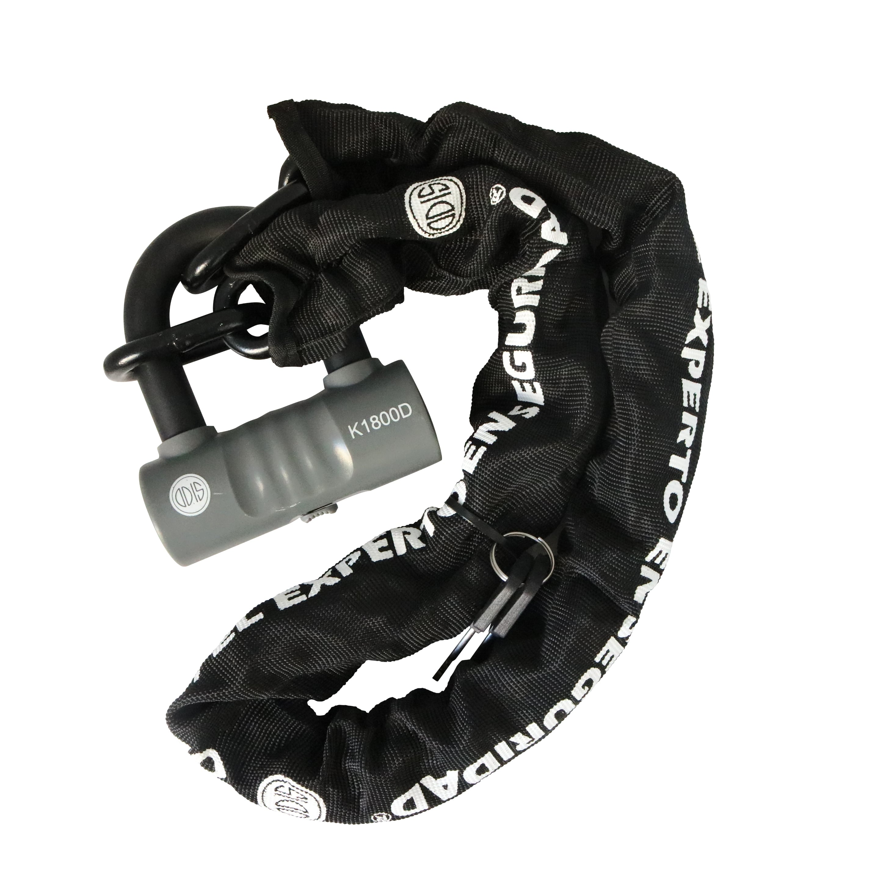 CANDADO ODIS BICICLETA U LOCK K1800D CON CADENA 10 MM X 1.1 M LLAVE DISCO - 2