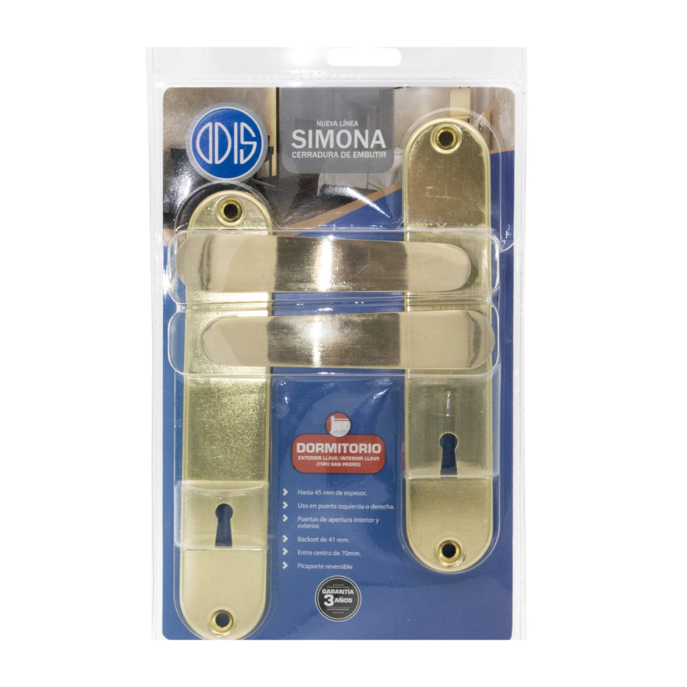 CERRADURA EMBUTIR ODIS SIMONA 7040 DORMITORIO - BRONCE - 5
