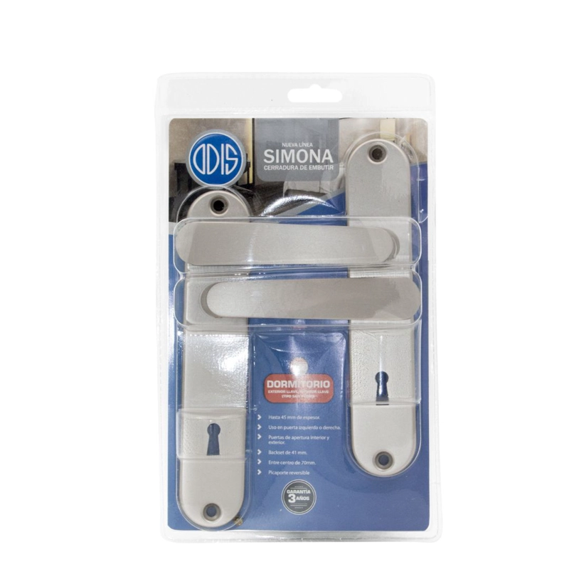 CERRADURA EMBUTIR ODIS SIMONA 7040 DORMITORIO - PLATA - 4