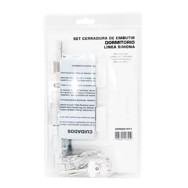 CERRADURA EMBUTIR ODIS SIMONA 7040 DORMITORIO - PLATA - 6