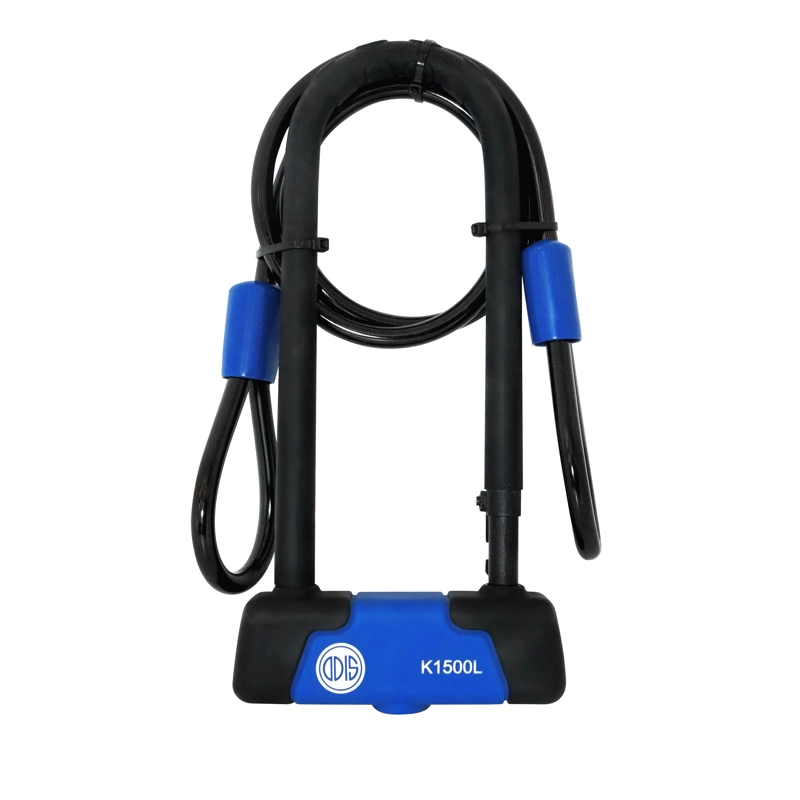 PACK ODIS CANDADO BICICLETA U LOCK K1500L LLAVE MAPA+CABLE 10MX1.2M - 1