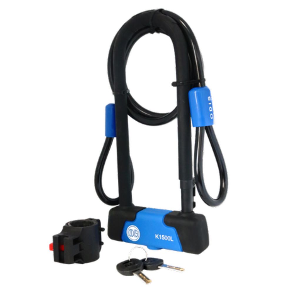 PACK ODIS CANDADO BICICLETA U LOCK K1500L LLAVE MAPA+CABLE 10MX1.2M - 3