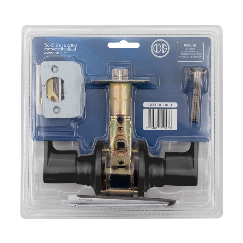 CERRADURA TUBULAR CON MANILLA ODIS 203 ACCESO - NEGRO - 8