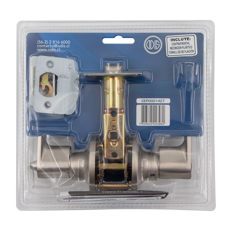 CERRADURA TUBULAR CON MANILLA ODIS 203 BAÑO - PLATA - 5
