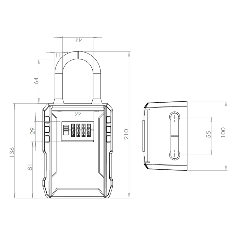 CAJA ODIS GUARDA LLAVES XL GANCHO COMBINACIÓN 130 X 100 X 65 MM - 5