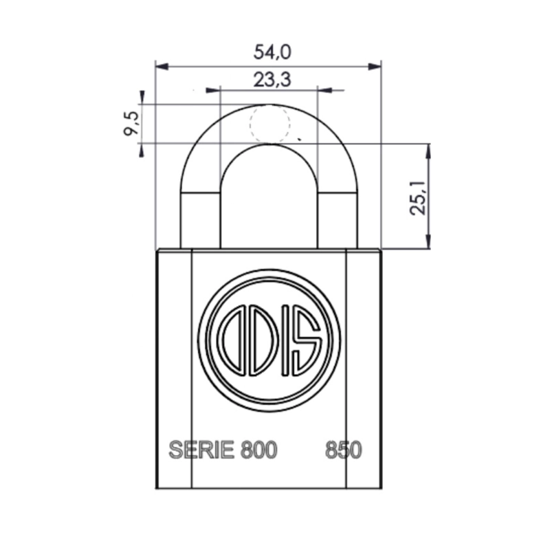 CANDADO ODIS 850 50 MM ACERO - 2