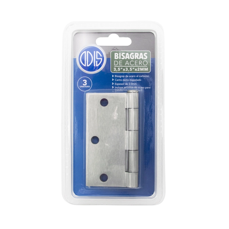 PACK X3 ODIS BISAGRA ACERO 3.5” X 3.5”X 2.0 MM PLATA - 6