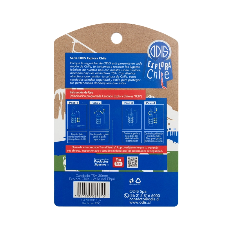 CANDADO ODIS TSA VIAJE MALETA 30MM CON CLAVE - VALLE DEL EQUI - 7