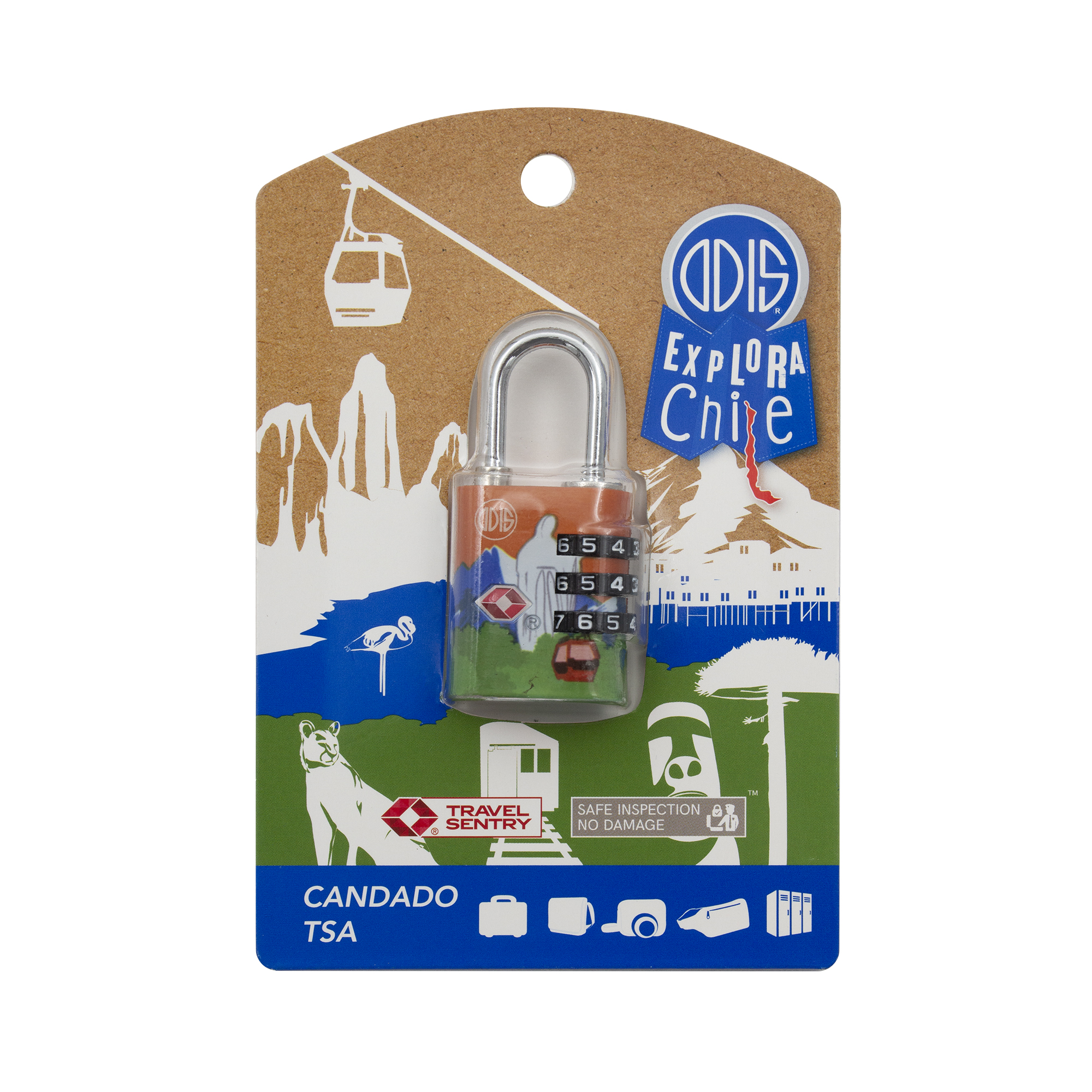 CANDADO ODIS TSA VIAJE MALETA 30MM CON CLAVE - SANTIAGO - 6