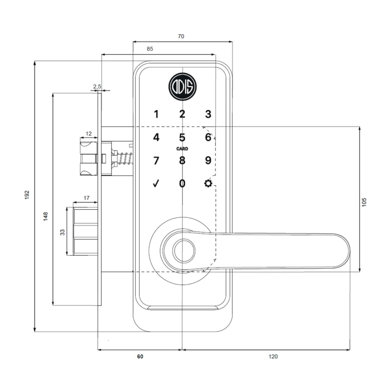 CERRADURA DIGITAL INTELIGENTE CON CONEXION WIFI ODIS SIN HUB - 8