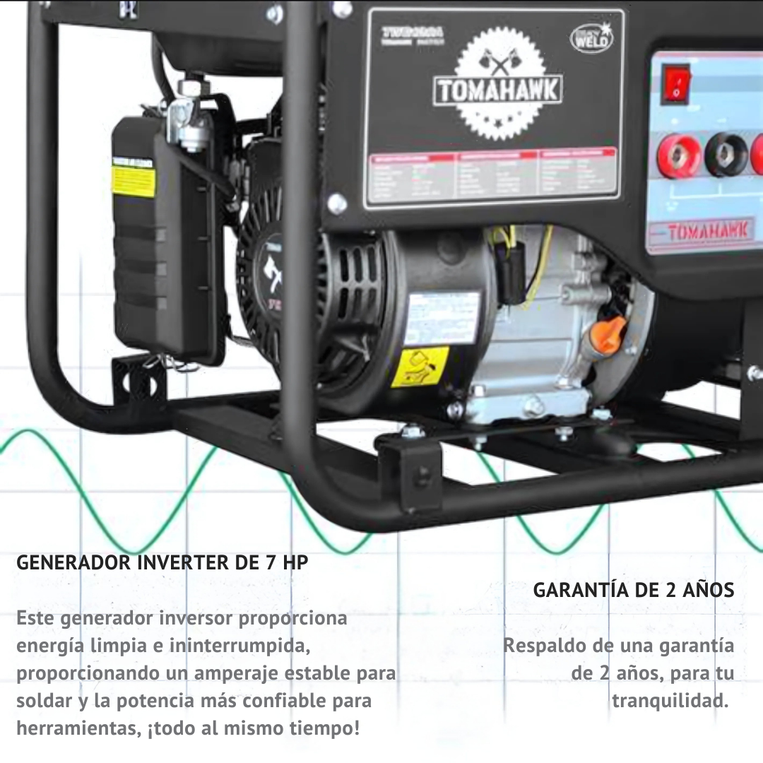 GENERADOR ELÉCTRICO SOLDADOR 7 HP TOMAHAWK 120 AMP - 5