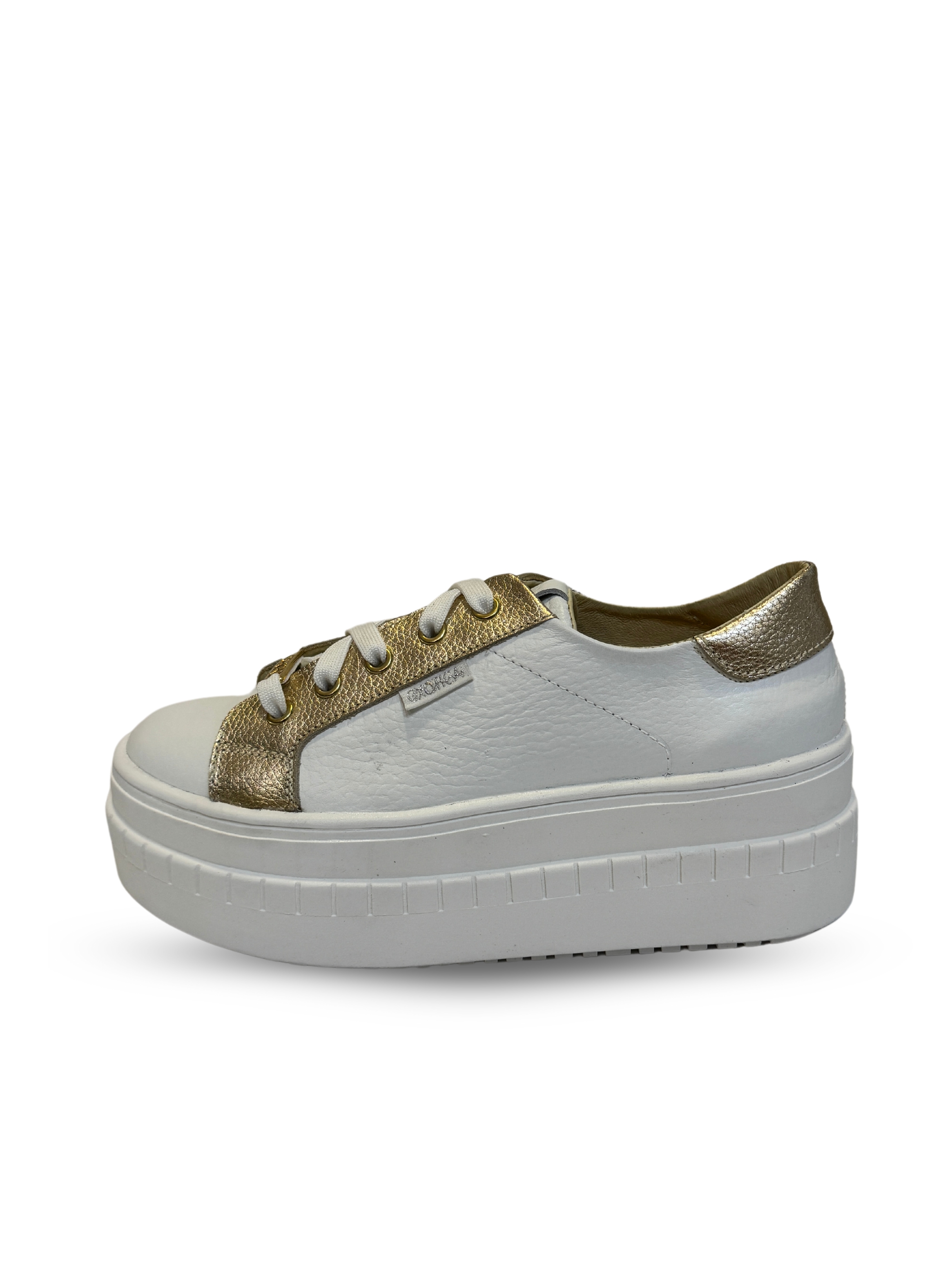 ZAPATILLA VERO BLANCO DORADO EXOTICA - 1