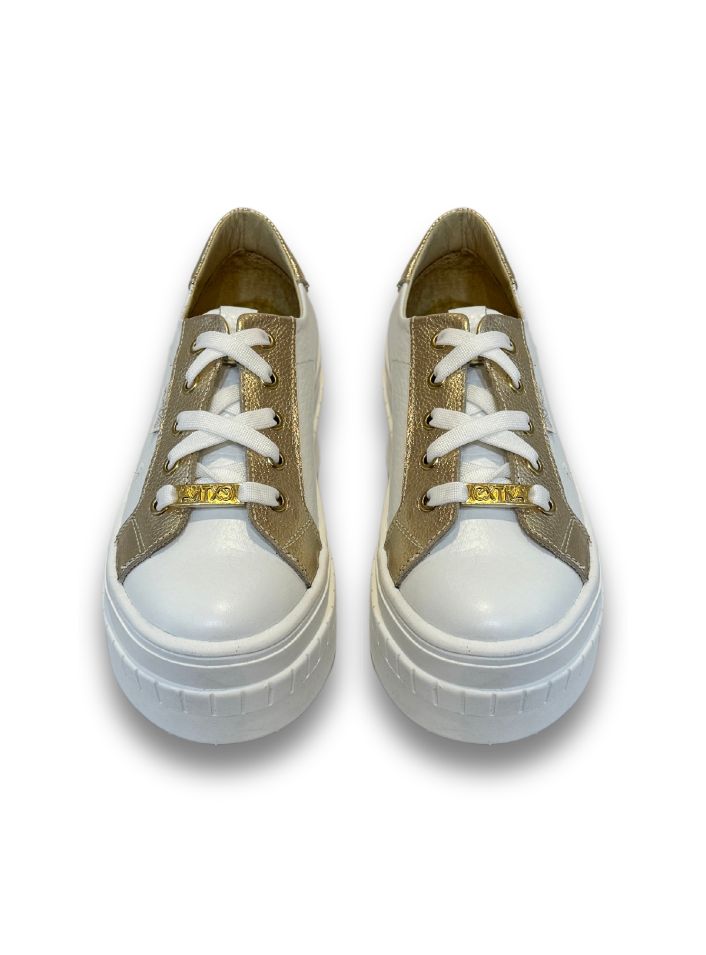 ZAPATILLA VERO BLANCO DORADO EXOTICA - 3