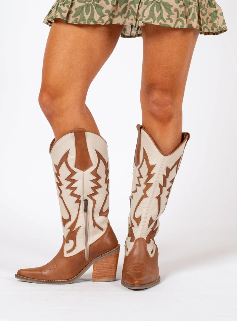 BOTA GINA CANELA HUESO EXOTICA - 1