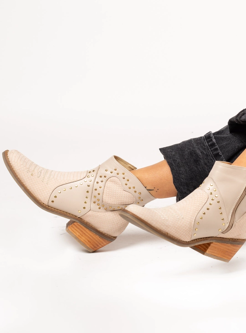 BOTIN BECKY REPTIL ROSA MASILLA EXOTICA - 1