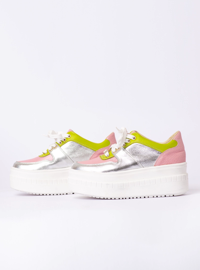 ZAPATILLA KIRA ROSA PLATA VERDE EXOTICA - 6