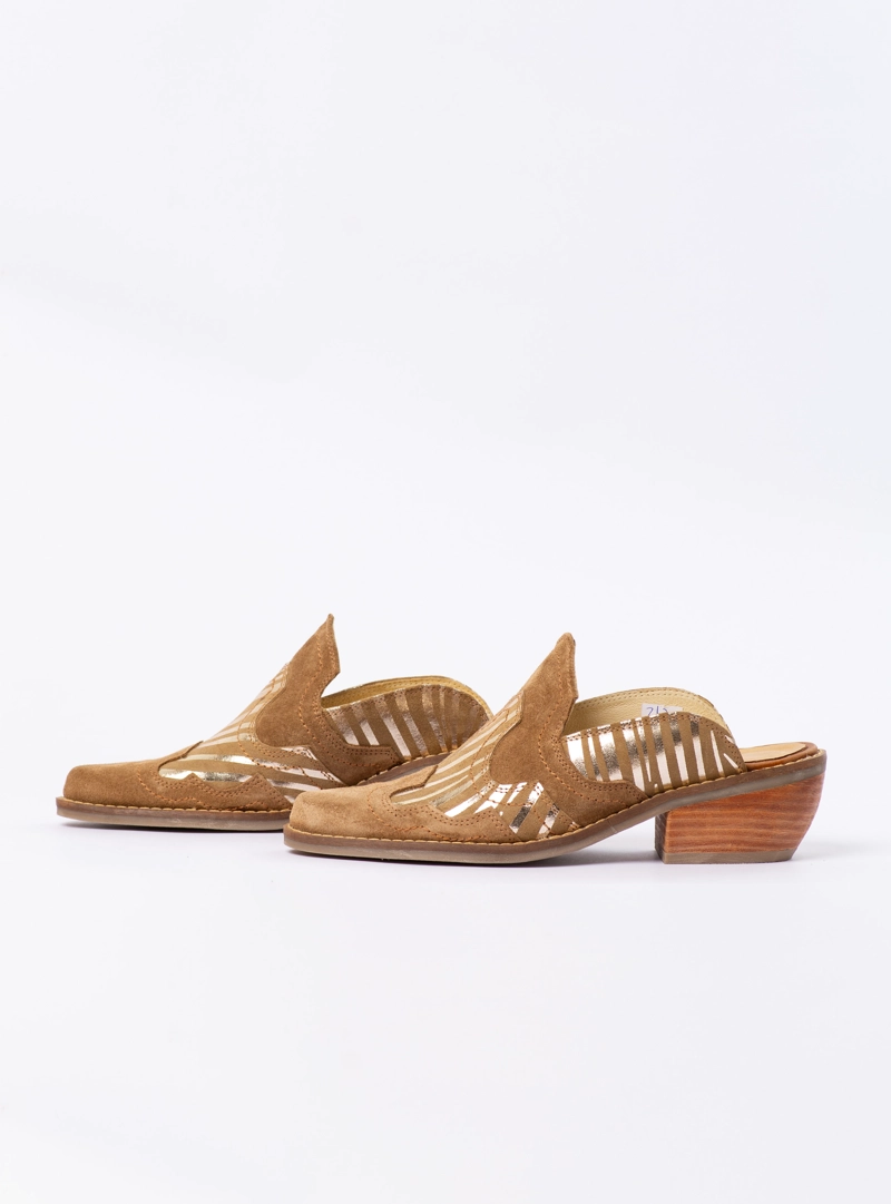 PUNTILLA SCARLET TAUPE CEBRA DORADO EXOTICA - 7