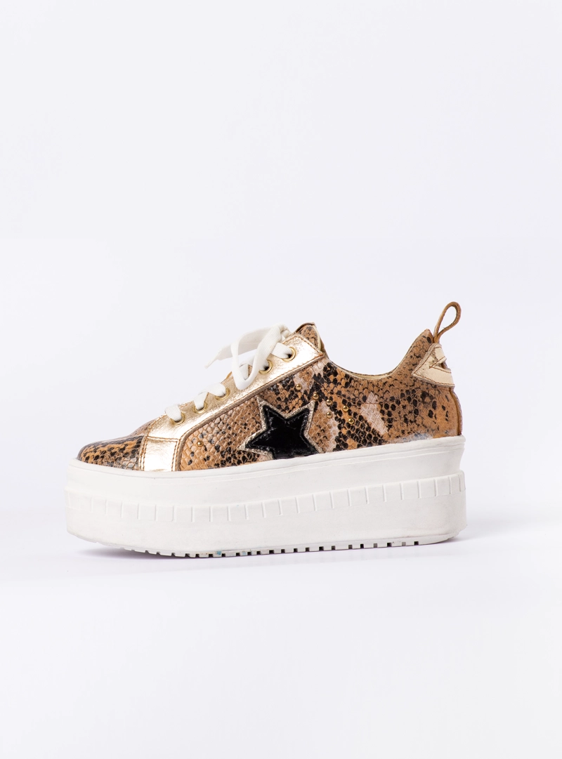 ZAPATILLA HOLLY REPTIL DORADO EXOTICA - 5