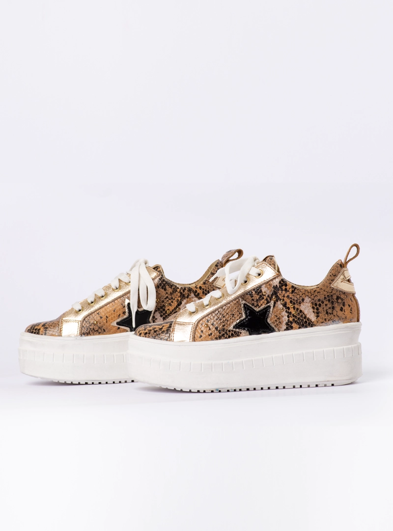 ZAPATILLA HOLLY REPTIL DORADO EXOTICA - 6