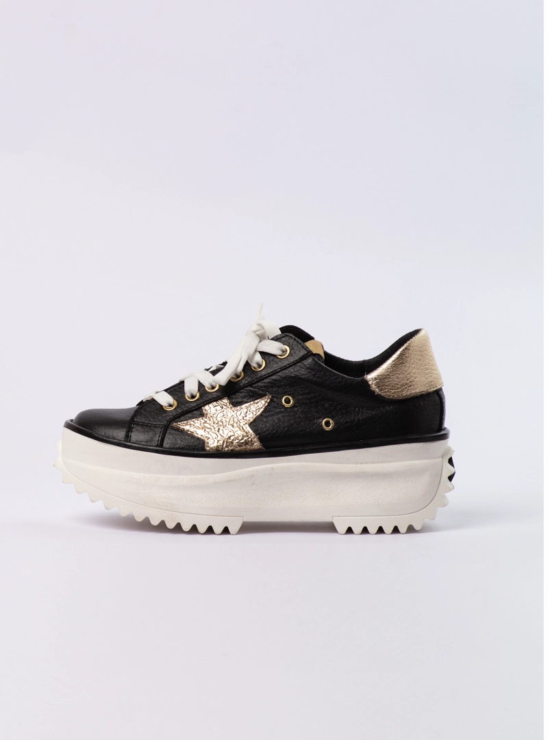 ZAPATILLA STELLA NEGRO DORADO EXOTICA - 3