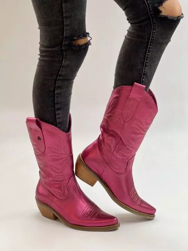 BOTA DALLAS FUCSIA METALIZADO EXOTICA - 1