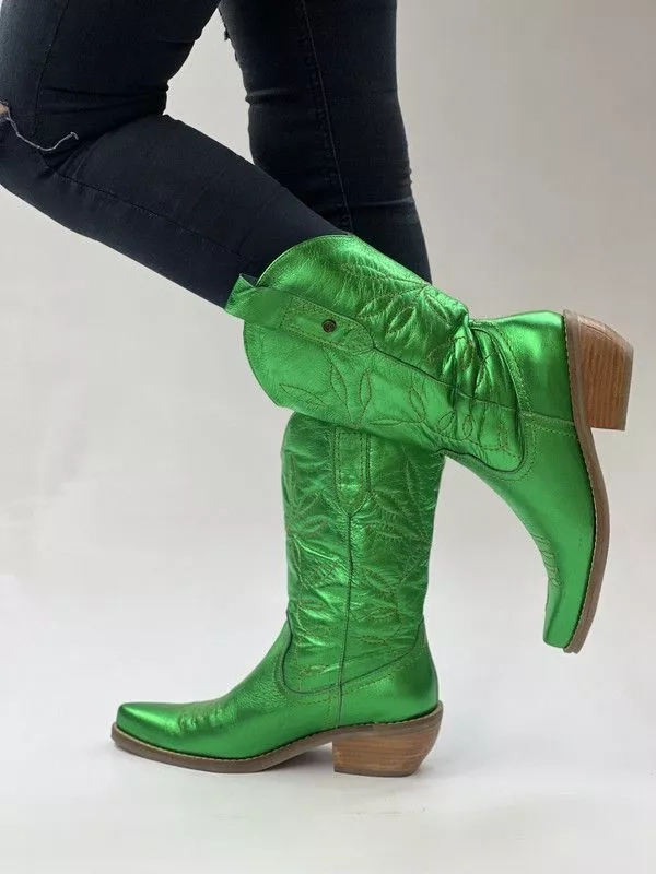 BOTA DALLAS VERDE METALIZADO EXOTICA - 1